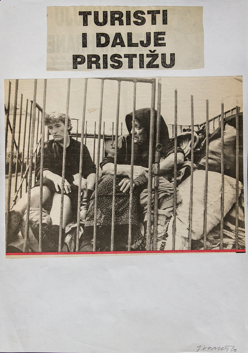 Josip Vaništa: A turisták még mindig jönnek, kollázs, 1995.Josip Vaništa: The Tourists are Still Coming, collage, 1995Josip Vaništa: Turisti i dalje stizu, kolaž, 1995 Josip Vaništa - I.