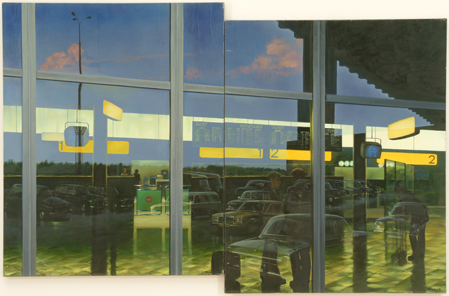 Alekszandr Nyikolajevics Petrov: Repülőtér (diptichon), 1983, olaj, vászon, 2 db 114 x 92,5 cm, fotó: Rosta József © Ludwig Múzeum - Kortárs Művészeti Múzeum, Budapest
Alexander Nikolayevich Petrov: Airport (Diptych), 1983, oil, canvas, 2 pieces, 114 x 92,5 cm photo: József Rosta © Ludwig Museum - Museum of Contemporary Art, Budapest Alexander Nikolayevich Petrov