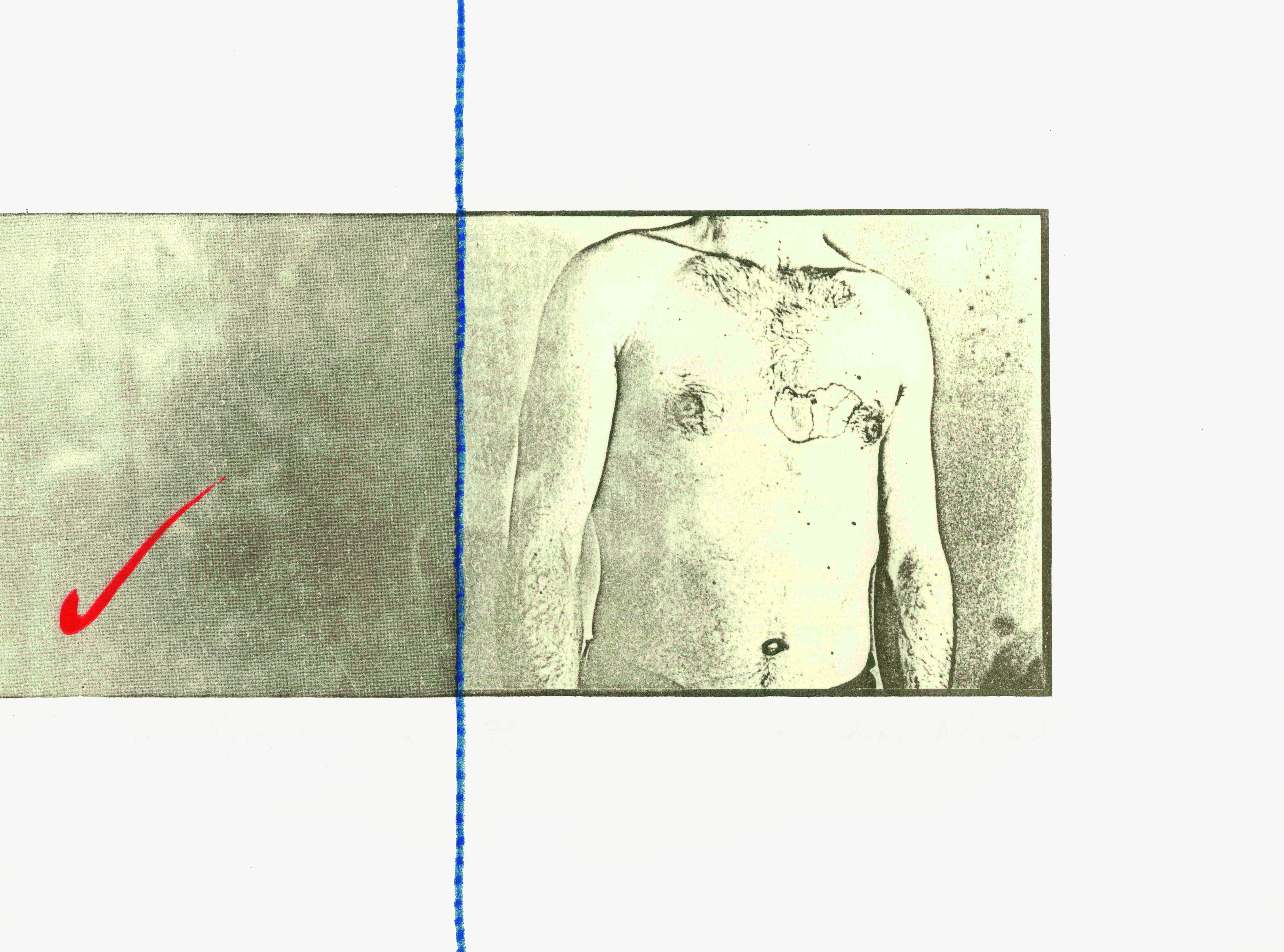 SZABADOS Árpád: "...újra meg újra" | "...again and again", 1979, ofszetnyomat | offset print, színes ceruza | colour pencil (ed.50), 290 × 390 mm © Neon Galéria SZABADOS Árpád