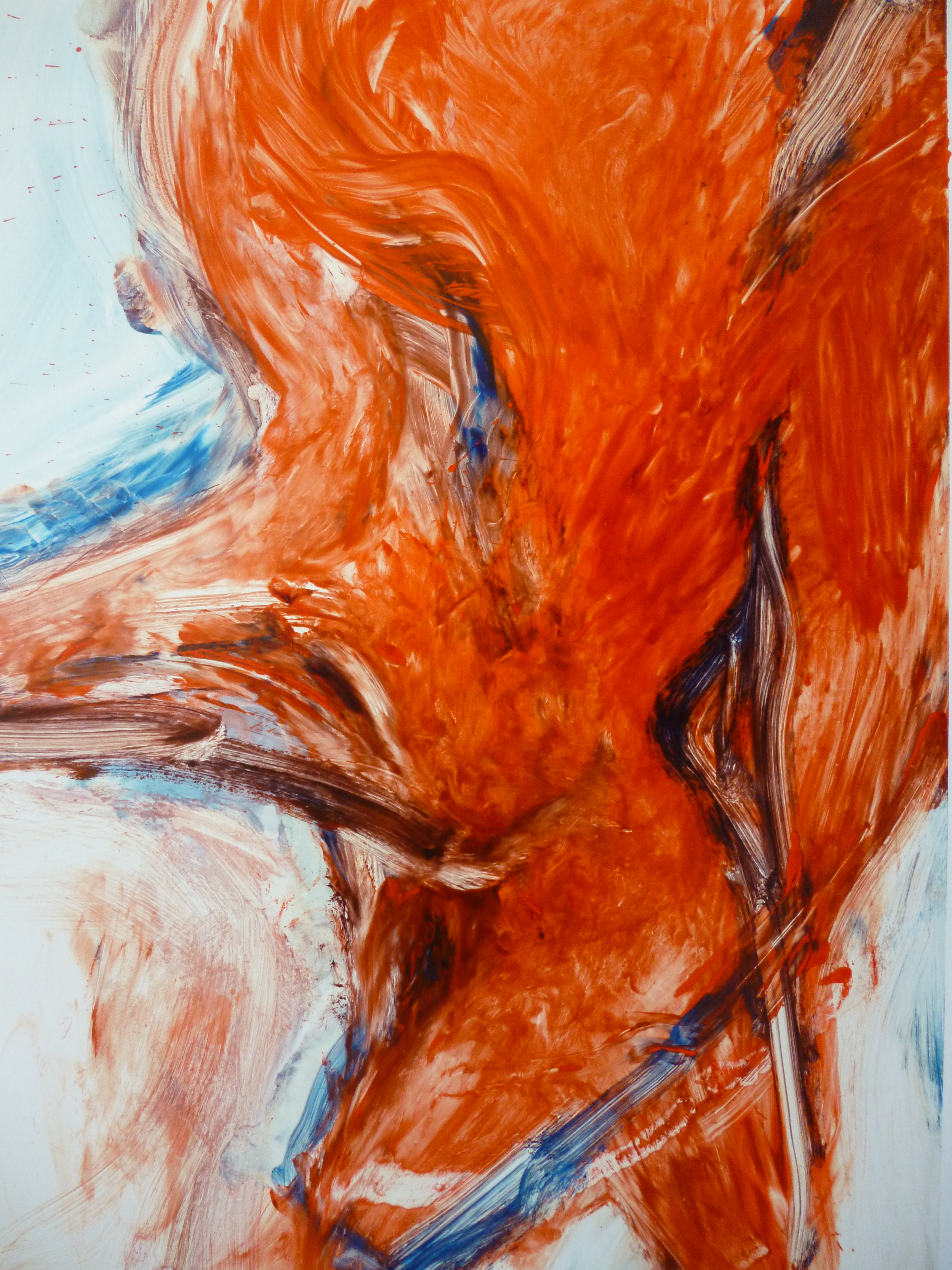 Rita Ackermann: Tűz, nap nap után, 2011Monotípiák papíronZománcfesték, papír 84 x 62.5 cmA művész jóvoltábólRita Ackermann: Fire by Days, 2011Monotypes on paperEnamel on paper84 x 62.5 cmCourtesy of the Artist Rita Ackermann