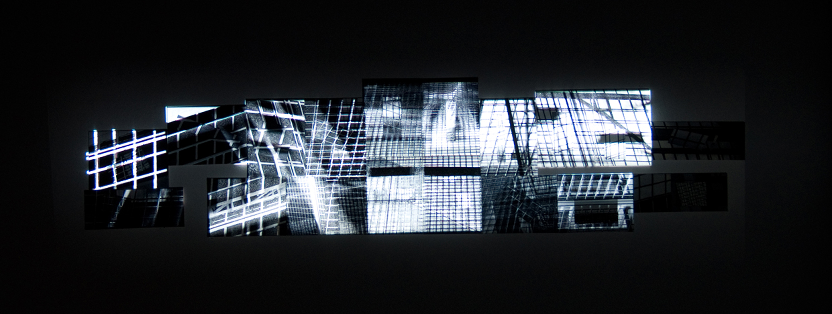 KÖVES Éva - SZTOJÁNOVITS Andrea: Monochrome Clack 1.0, festmény és videóanimáció, 2009.Éva KÖVES - Andrea SZTOJÁNOVITS: Monochrome Clack 1.0, painting and AV animation, 2009 LUDWIG NEXT - MONOCHROME CLACK - II