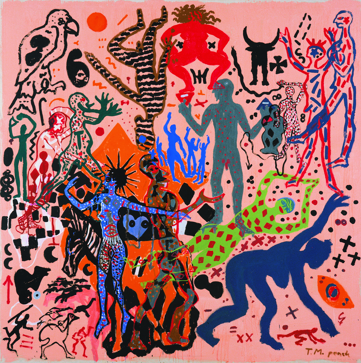 © ROSTA József / Ludwig Múzeum - Kortárs Művészeti Múzeum Adattára© József ROSTA / Ludwig Museum - Museum of Contemporary Art, Archives A.R. Penck: Metafizikus áthatolás egy zebrán | Metaphysical Passage through a Zebra, 1975