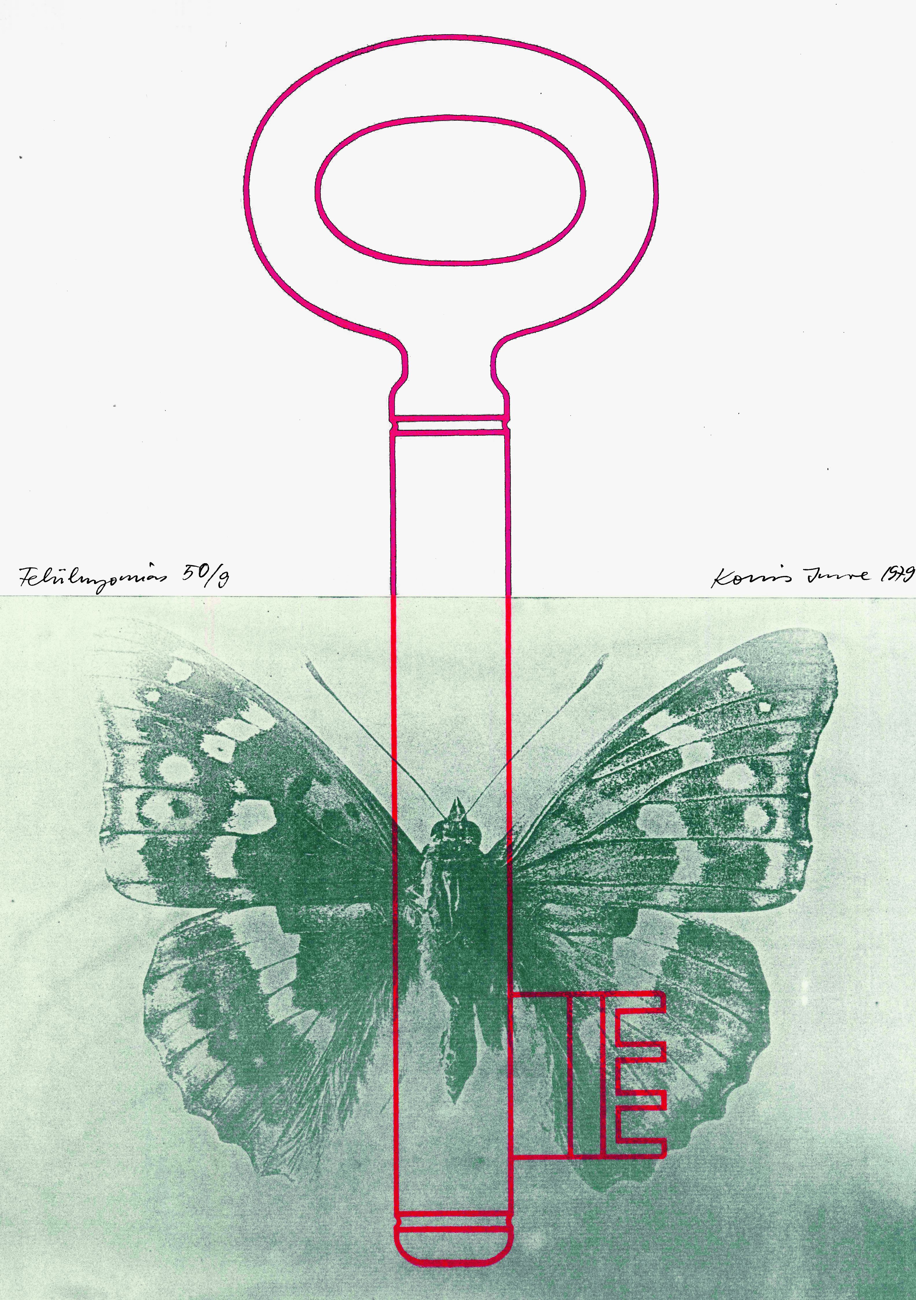 KOCSIS Imre: Felülnyomás | Overprinting, 1979, ofszetnyomat | offset print (ed.50), 320 × 420 mm © Neon Galéria KOCSIS Imre
