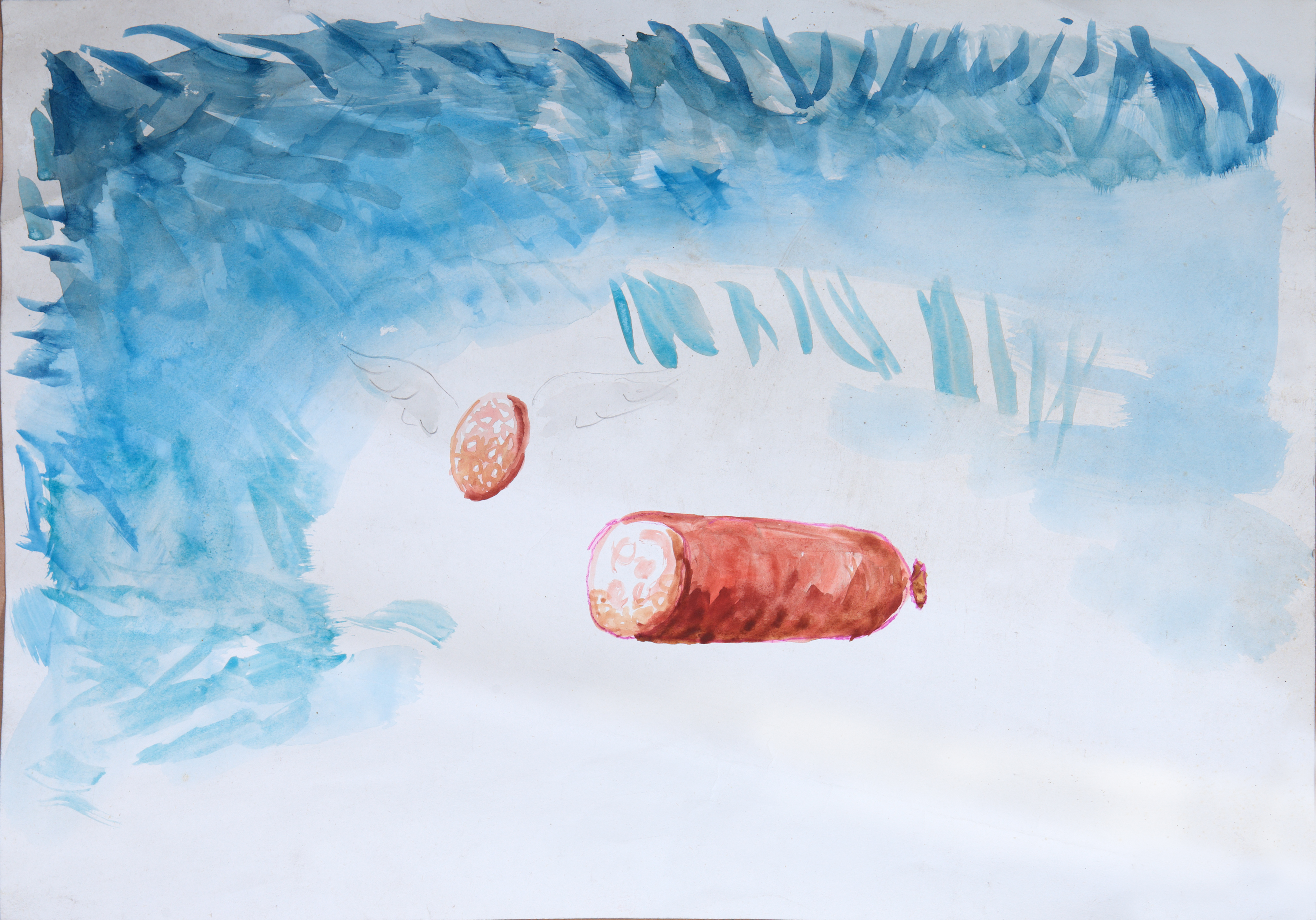 Testi és lelki szerelem, akvarell, papír, 1989, fotó: Kerekes ZoltánCarnal and spiritual love, water-colour, paper, 1989, photo: Zoltán Kerekes Testi és lelki szerelem