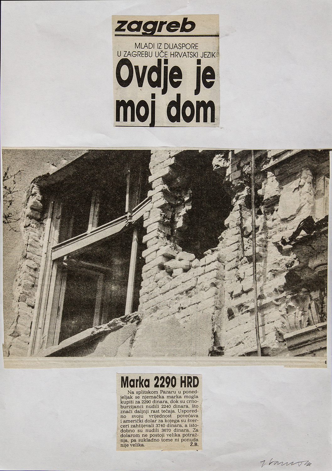 Josip Vaništa: Ez az otthonom, kollázs, 1995.Josip Vaništa: My home is here, collage, 1995Josip Vaništa: Ovdje je moj dom, kolaž, 1995 Josip Vaništa - III.