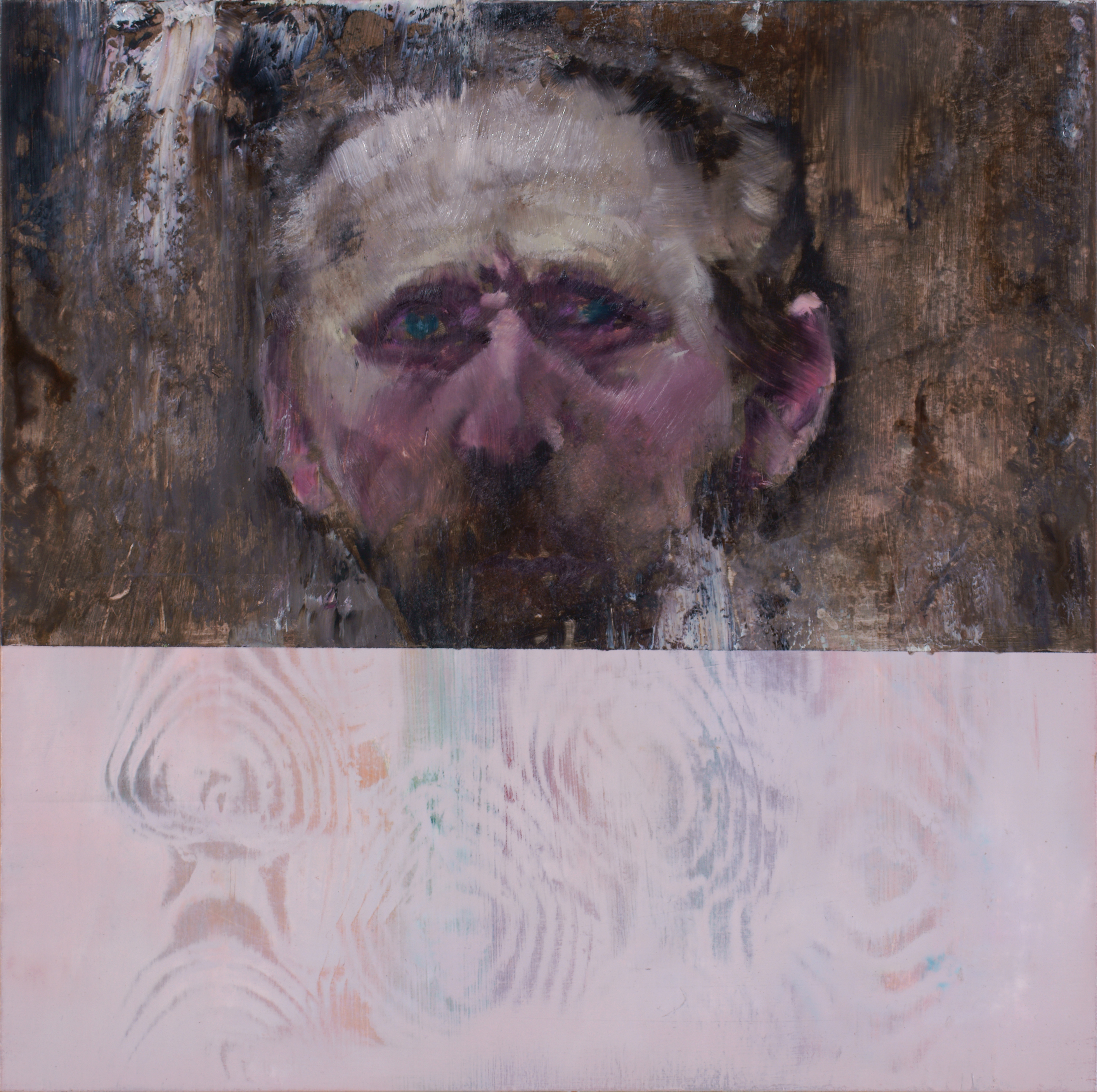 SZŰCS Attila: Csontváry, 2015, olaj, gesso, fatábla, 33 x 33 cm © Magángyűjtemény, Budapest 
SZŰCS Attila: Csontváry, 2015, oil, gesso on board, 33 x 33 cm © Private Collection, Budapest Csontváry