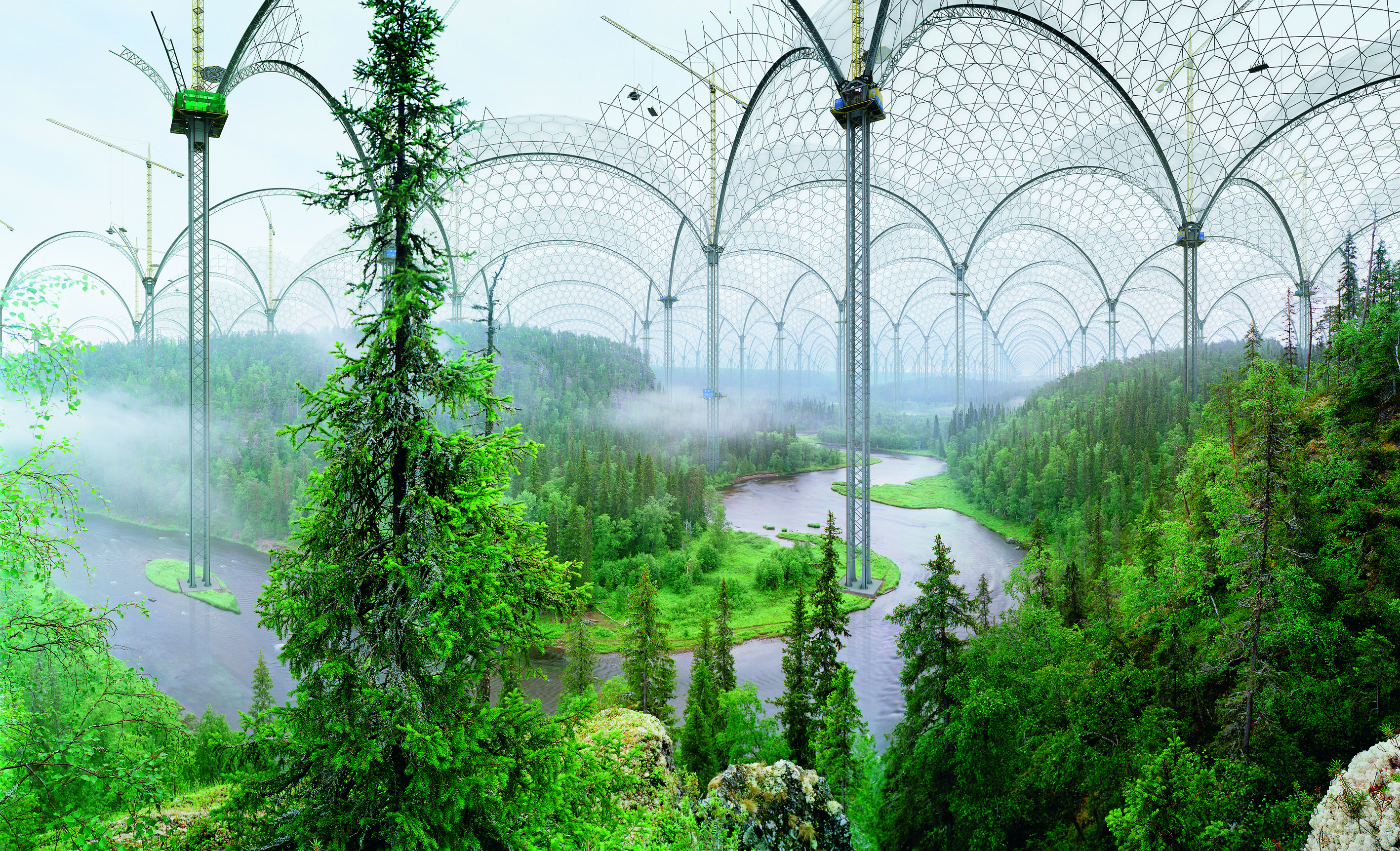 Ilkka Halso A Kitka folyó / Kitka river, 2004, A Természet Múzeuma sorozatból / from the series Museum of NatureC-print aluminium táblán / Chromogenic digital print, on aluminium183 x 300 cm6. változat / Edition 6A művész jóvoltából / Courtesy the artist Arctic Hysteria - Kortárs finn művészet
