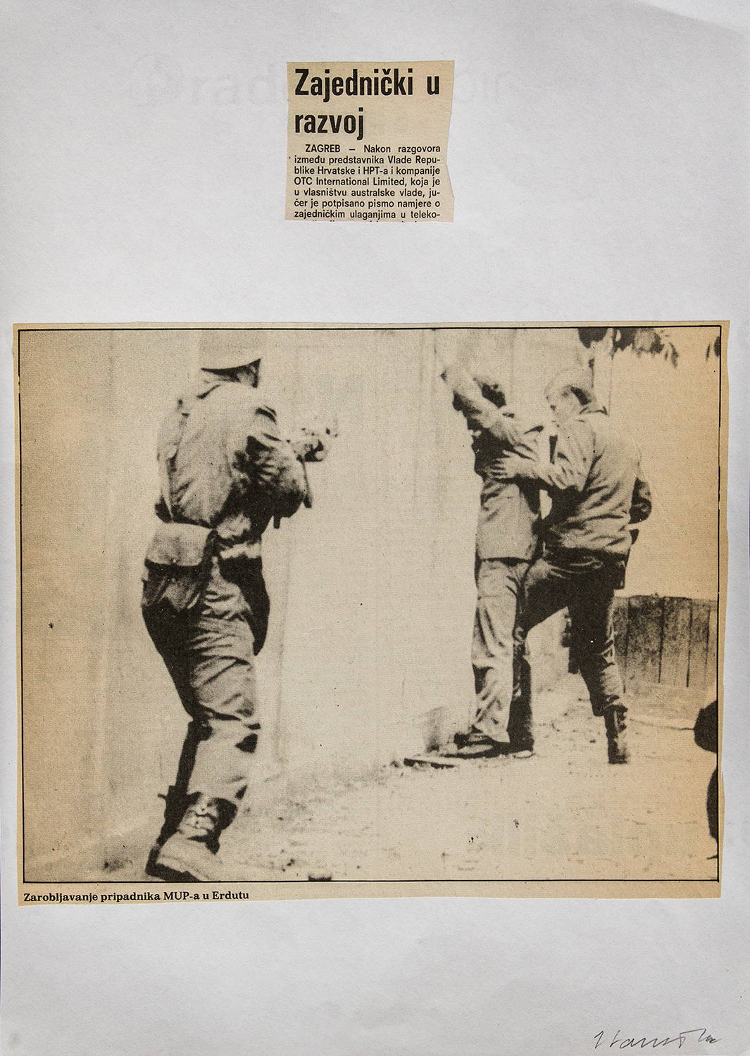 Josip Vaništa: Együtt a haladás felé, kollázs, 1995.Josip Vaništa: Together Towards Development, collage, 1995Josip Vaništa: Zajednicki u razvoj, kolaž, 1995 Josip Vaništa - II.