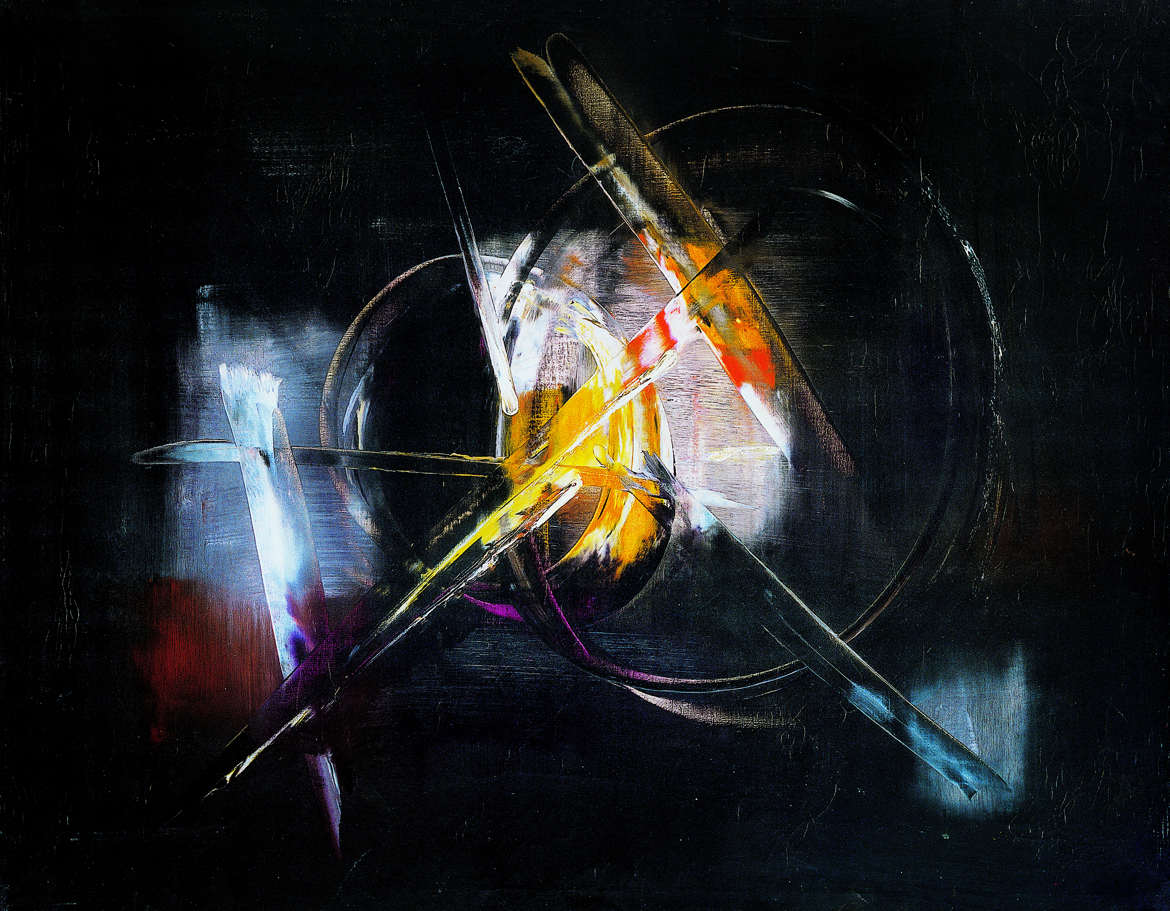 Reigl Judit: Fekete Robbanás, 1955. © fotó: DARABOS György a Kalman Makláry Fine Arts jóvoltából 
Judit Reigl: Black Outburst, 1955. © photo: György DARABOS courtesy of Kalman Makláry Fine Arts Fekete robbanás - Black Outburst