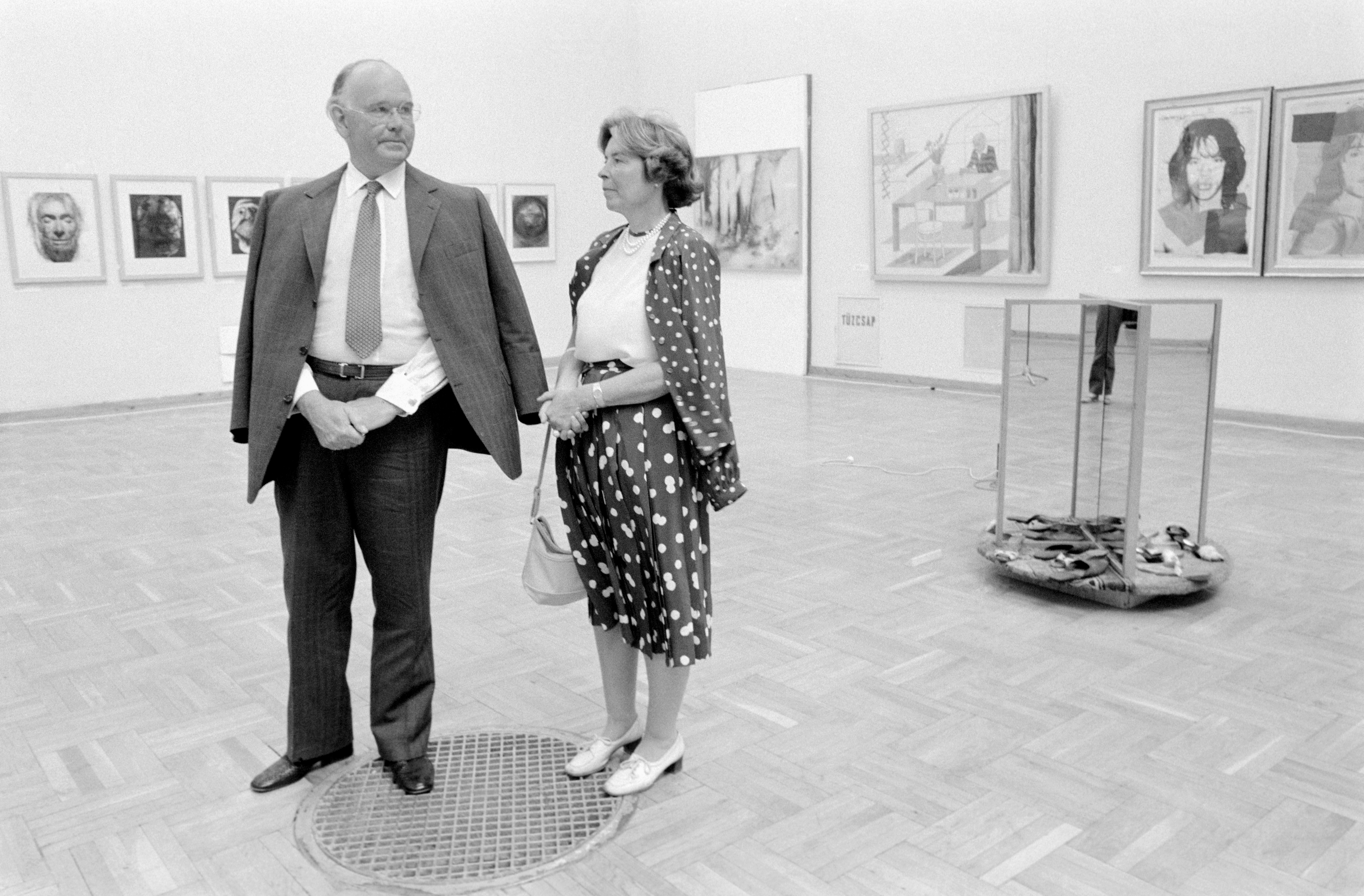 Peter and Irene Ludwig at the opening of the exhibition Universal Art after 1960 in the Kunsthalle in 1983 | Photo by Éva Horvát / MTI
