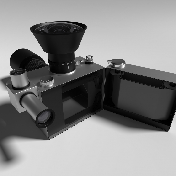 Waliczky-Tamás_Fénymegosztó-kamera_2017  Waliczky Tamás: Fénymegosztó kamera, 2017/2018. Számítógépes grafika, lightbox, 100 x 100 cm  A művész és a Molnár Ani Galéria jóvoltából  Tamás Waliczky: Beam Splitter Camera, 2017/2018. Computer graphic print on lightbox 100 x100 cm  Courtesy of the artist and Ani Molnár Gallery, Budapest