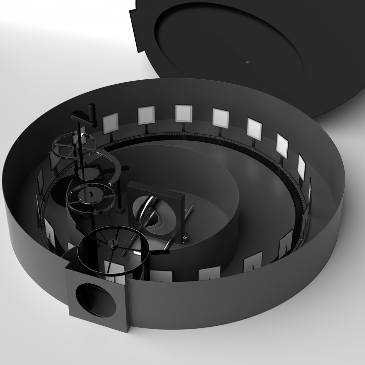 Waliczky-Tamás_Tükör-kamera_2017  WaliczkyTamás: Tükör-kamera, 2017/2018. Számítógépes grafika, lightbox, 100 x 100 cm  A művész és a Molnár Ani Galéria jóvoltából  Tamás Waliczky: Mirror Camera, 2017/2018. Computer graphic print on lightbox 100 x100 cm  Courtesy of the artist and Ani Molnár Gallery, Budapest
