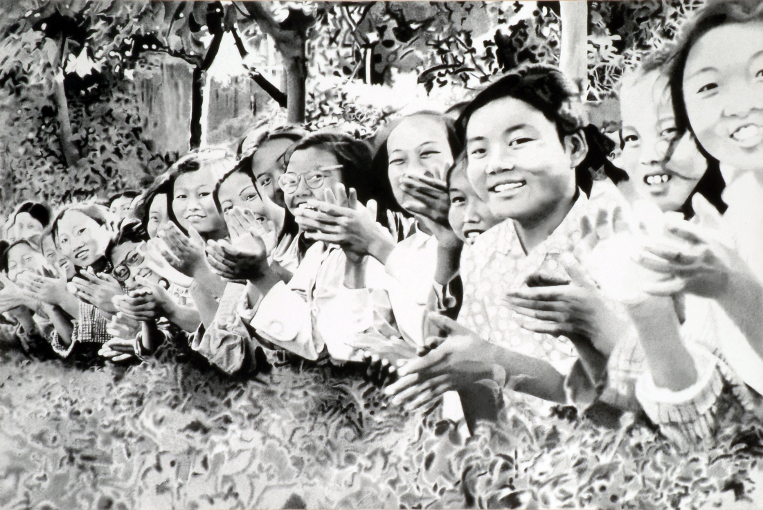 Gerard Gasiorowski: KÖZELÍTÉS. Íme, én, akinek óriási fáradozásába kerül a dolgok szintjén tartani magát, 1970 olaj, vászon, 129 x 192 cm Ludwig Múzeum – Kortárs Művészeti Múzeum (Az aacheni Peter und Irene Ludwig Stiftung letétje) fotó: Rosta József / Ludwig Múzeum – Kortárs Művészeti Múzeum