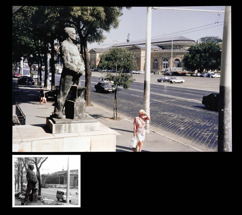 Antoni Muntadas: Médiahelyszínek – Médiaemlékművek Budapest X., 1998 C-print és digitális nyomat kartonra kasírozva, 75 x 85 cm Ludwig Múzeum – Kortárs Művészeti Múzeum fotó: Rosta József / Ludwig Múzeum – Kortárs Művészeti Múzeum