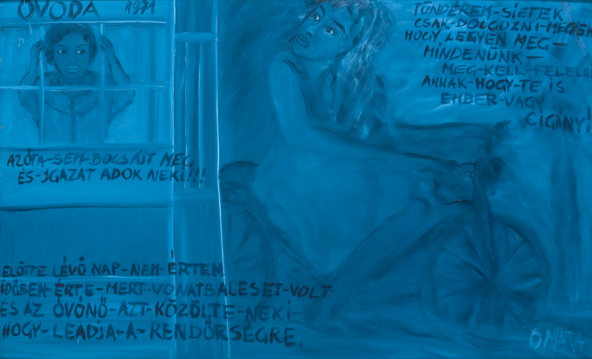 Omara (Oláh Mara): Óvoda, 1971, 1998 olaj, farost, 54 x 84,5 cm Ludwig Múzeum – Kortárs Művészeti Múzeum fotó: Rosta József / Ludwig Múzeum – Kortárs Művészeti Múzeum