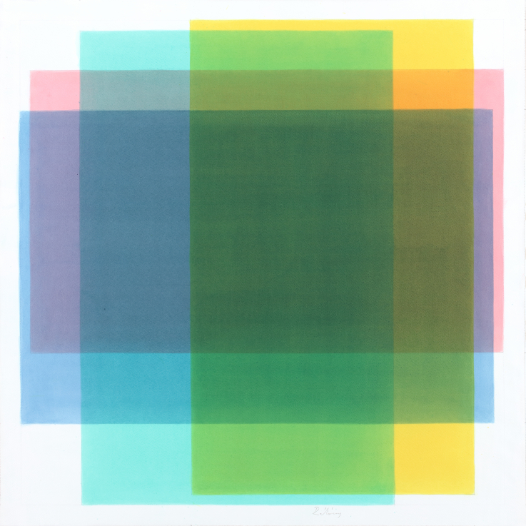 Rákóczy Gizella: 24N, 2001 (részlet) akvarell, papír, 24 db, 62,5 x 62,5 cm egyenként Ludwig Múzeum – Kortárs Művészeti Múzeum (Az aacheni Peter und Irene Ludwig Stiftung letétje) fotó: Rosta József / Ludwig Múzeum – Kortárs Művészeti Múzeum