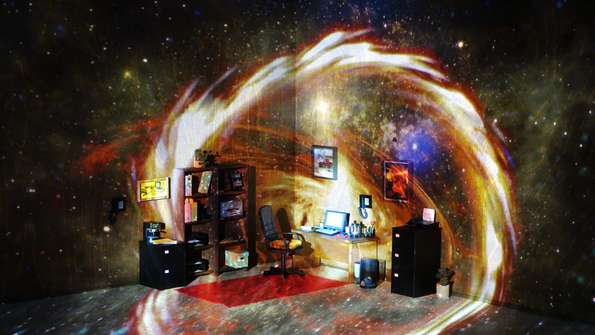 Lauren Huret, Prophecies of the Noosphere, 2019. 4k video, 2’, Production : FCAC Genève /  Lauren Huret, Próféciák a nooszféráról, 2019. Videó, 4K, loop, 2’, Gyártás: FCAC Genève