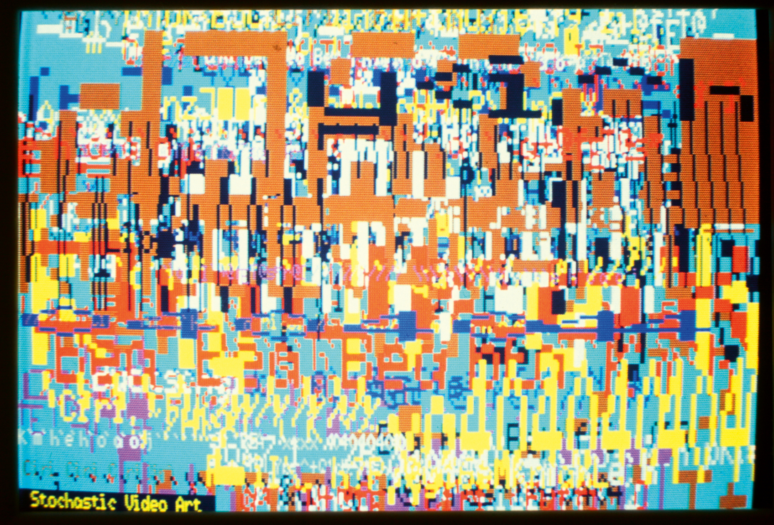 9.	FREY Krisztián: Stochastic Video Art (részlet a Szuprematikus kárpitok sorozatból) / (detail from the series Suprematist Carpets), 1982, 2,5×3,5 cm, számítógépen készített digitális képek fotódokumentációja (színes diapozitív) / photo documentation of digital images taken on a computer (colour slide), magántulajdon / private property  © fotó / photo: ROSTA József