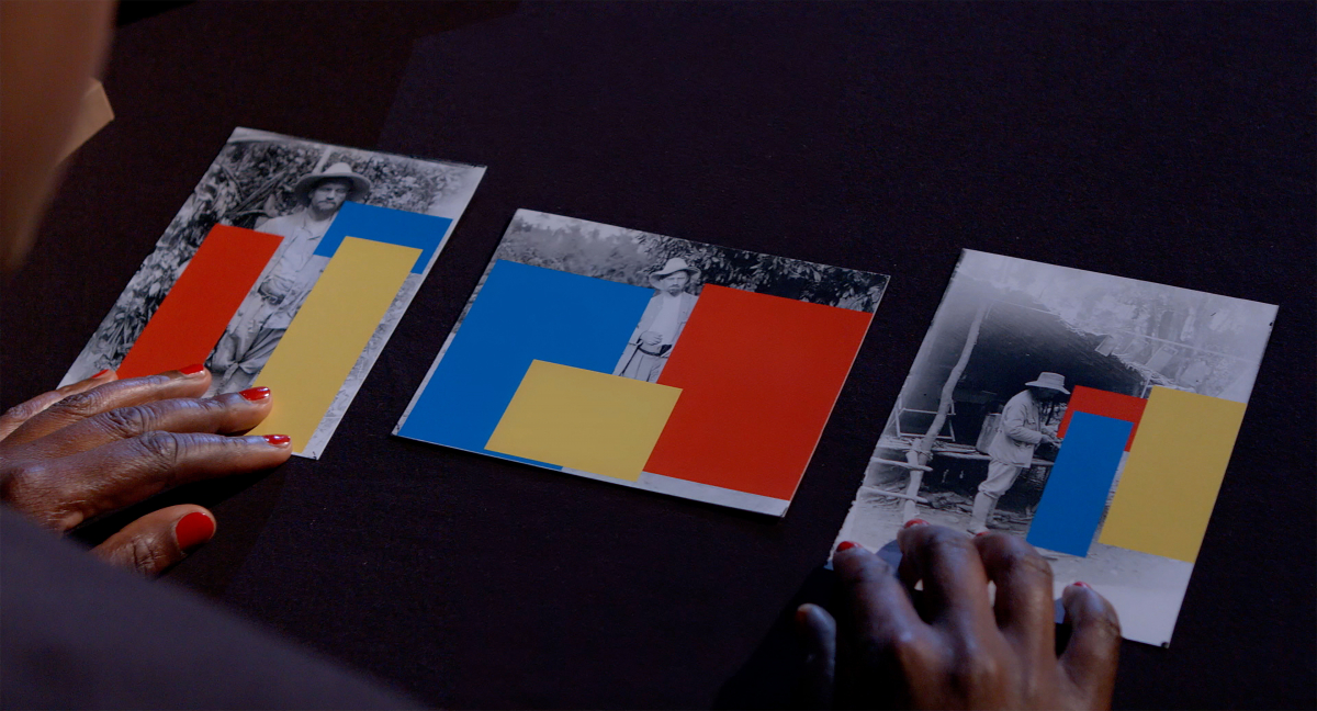 Belinda KAZEEM-KAMIŃSKI  Kihantolás – beszélgetéssel | Unearthing. In Conversation, 2017 (állókép | still)  egycsatornás színes videó hanggal | 1-channel video, colour, sound; 13’  A művész és a museum moderner kunst stiftung ludwig wien jóvoltából | Courtesy of the artist and museum moderner kunst stiftung ludwig wien  © Belinda Kazeem-Kamiński, museum moderner kunst stiftung ludwig wien