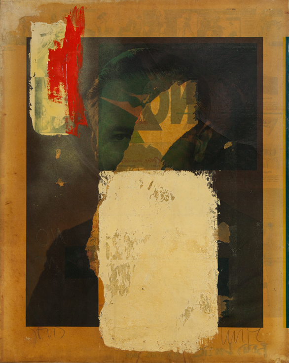 Boris Lurie, Altered Man / Megváltoztatott ember (Cabot Lodge), 1963 paint and paper collage on paper mounted on canvas / festék, papírkollázs, papír, vászon, 76.2 × 58.4 cm Boris Lurie Art Foundation # 000040 ©Boris Lurie Art Foundation
