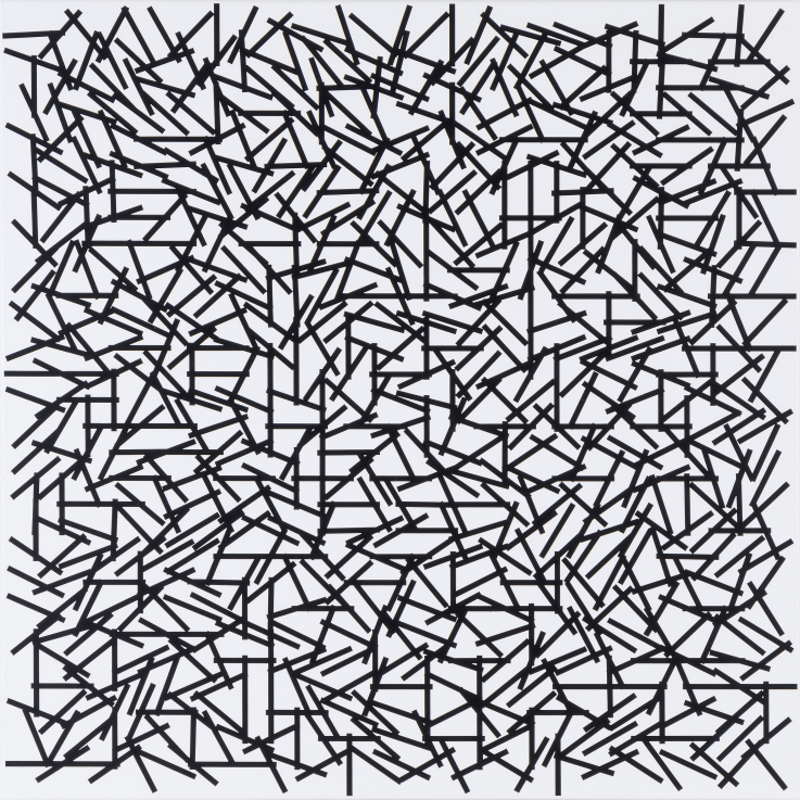 Molnár Vera, Lassú forgó mozgás 3, akril, vászon, 80x80 cm, egyenként, 1957-2013