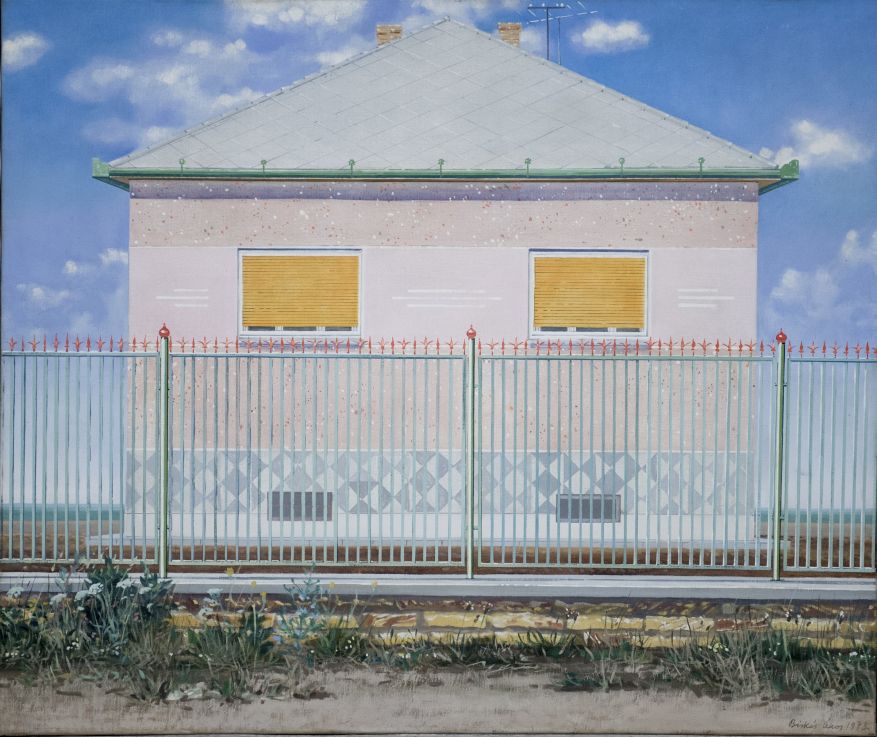 BIRKÁS Ákos Új ház | New House, 1973 olaj, vászon | oil on canvas; 100 x 120 cm EINSPACH FINE ART &amp; PHOTOGRAPHY jóvoltából | Courtesy of EINSPACH FINE ART &amp; PHOTOGRAPHY