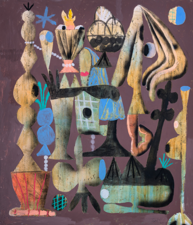 CSATÓ József Összegyűjtött emlékek Collected Memories 2019 olaj, akril, vászon oil, acrylic on canvas 175 ✕ 150 cm © MNB Arts and Culture