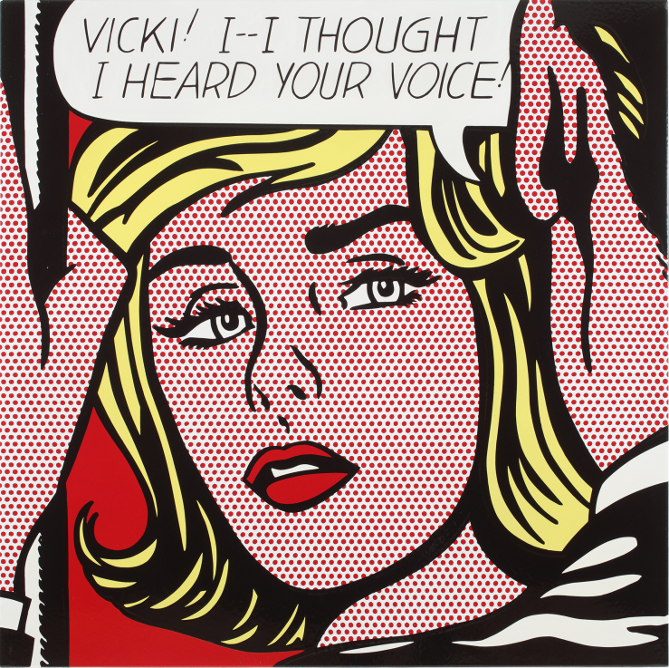 LICHTENSTEIN Roy: Vicki, 1964, zománc, acéllemez
